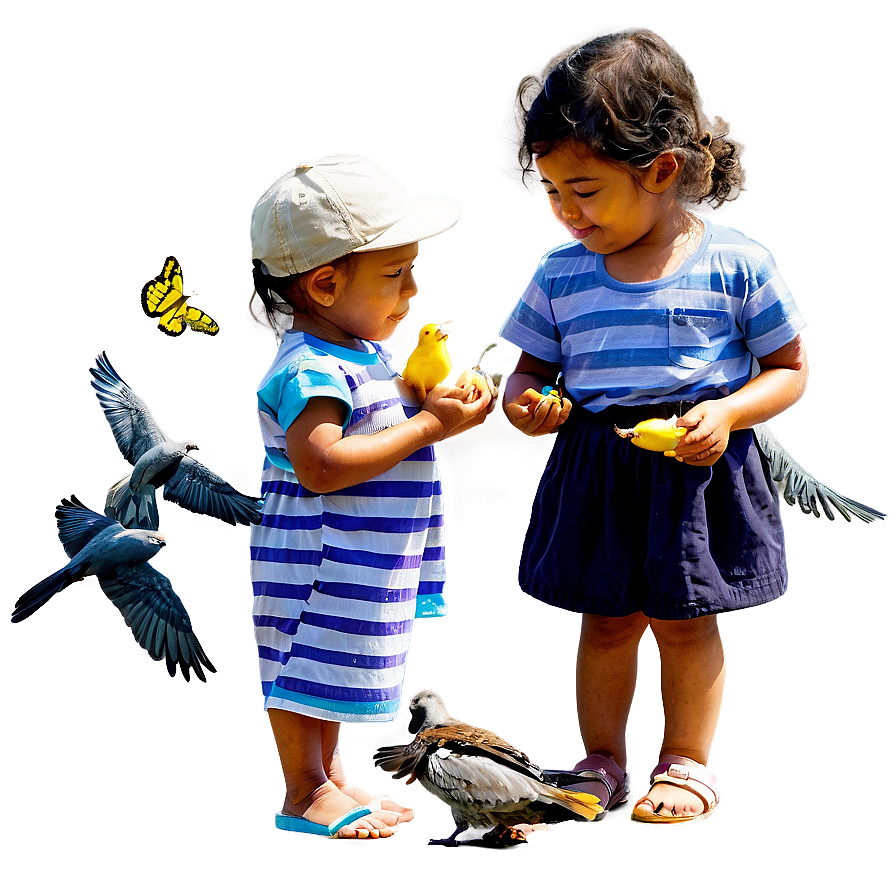 Child Feeding Birds Png Mbp PNG Image