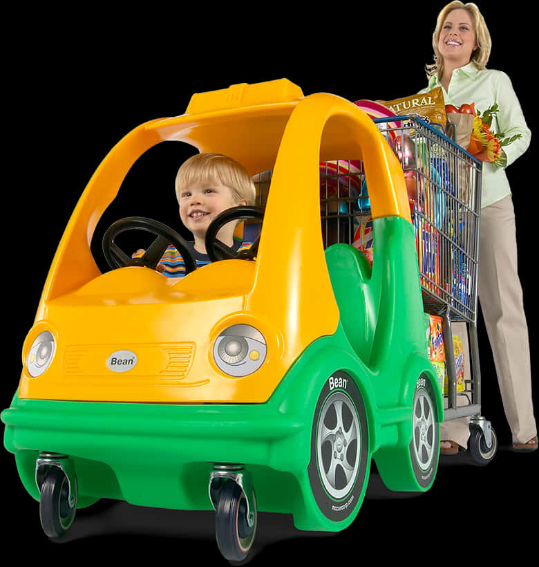 Child Friendly Shopping Cart PNG Image