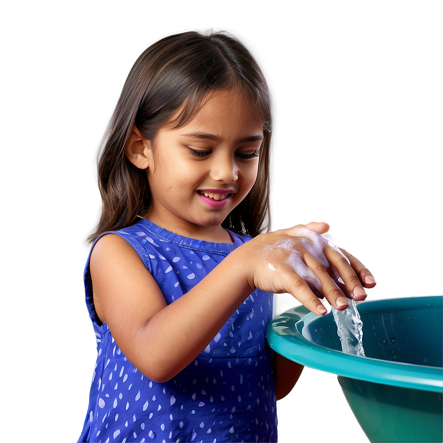 Child Hand Washing Realistic Png Rve PNG Image