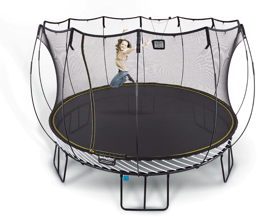 Child Jumpingon Trampoline PNG Image