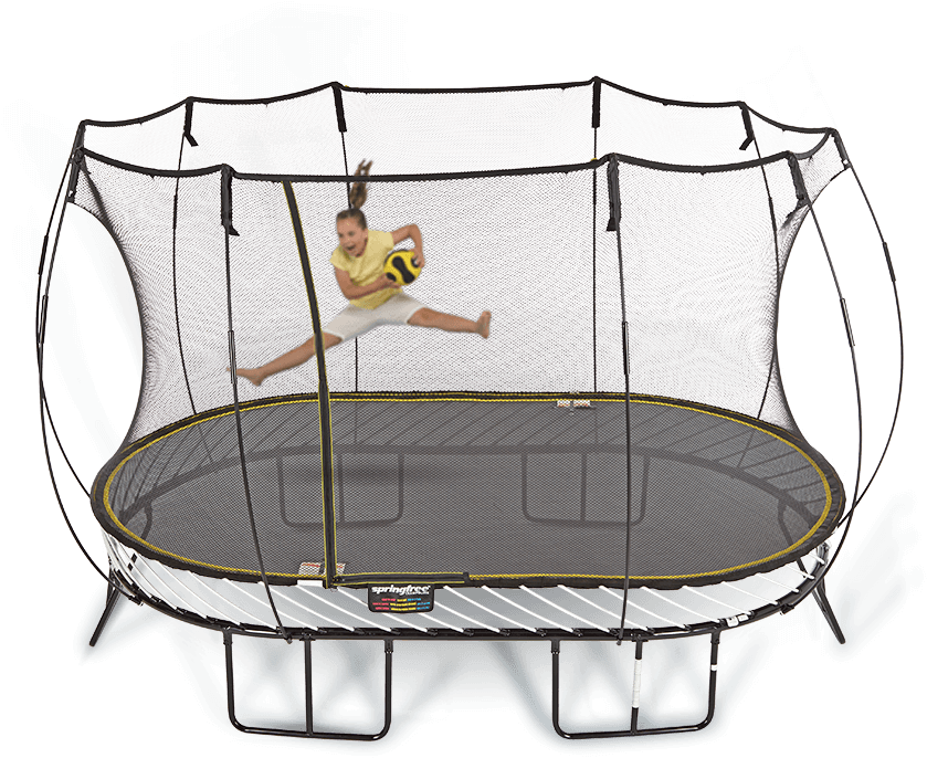 Child Jumpingon Trampoline PNG Image