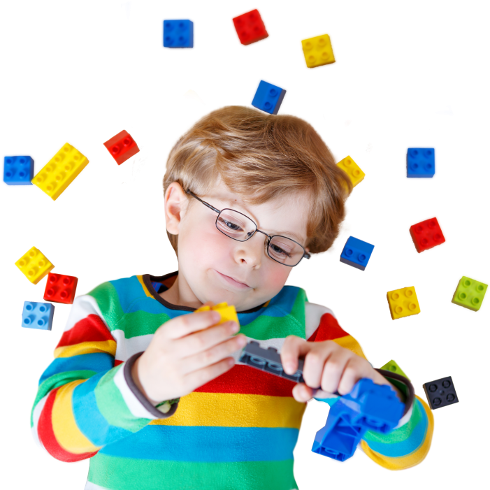 Child Playing With Building Blocks PNG Image