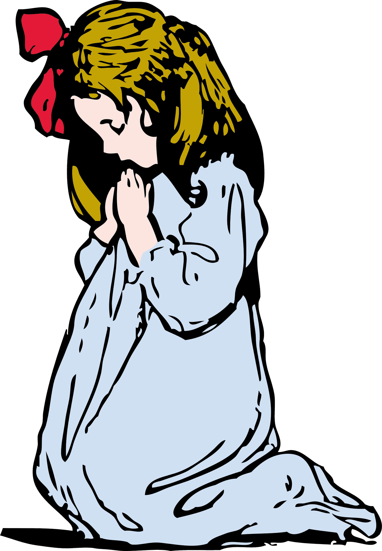 Child Praying Illustration PNG Image