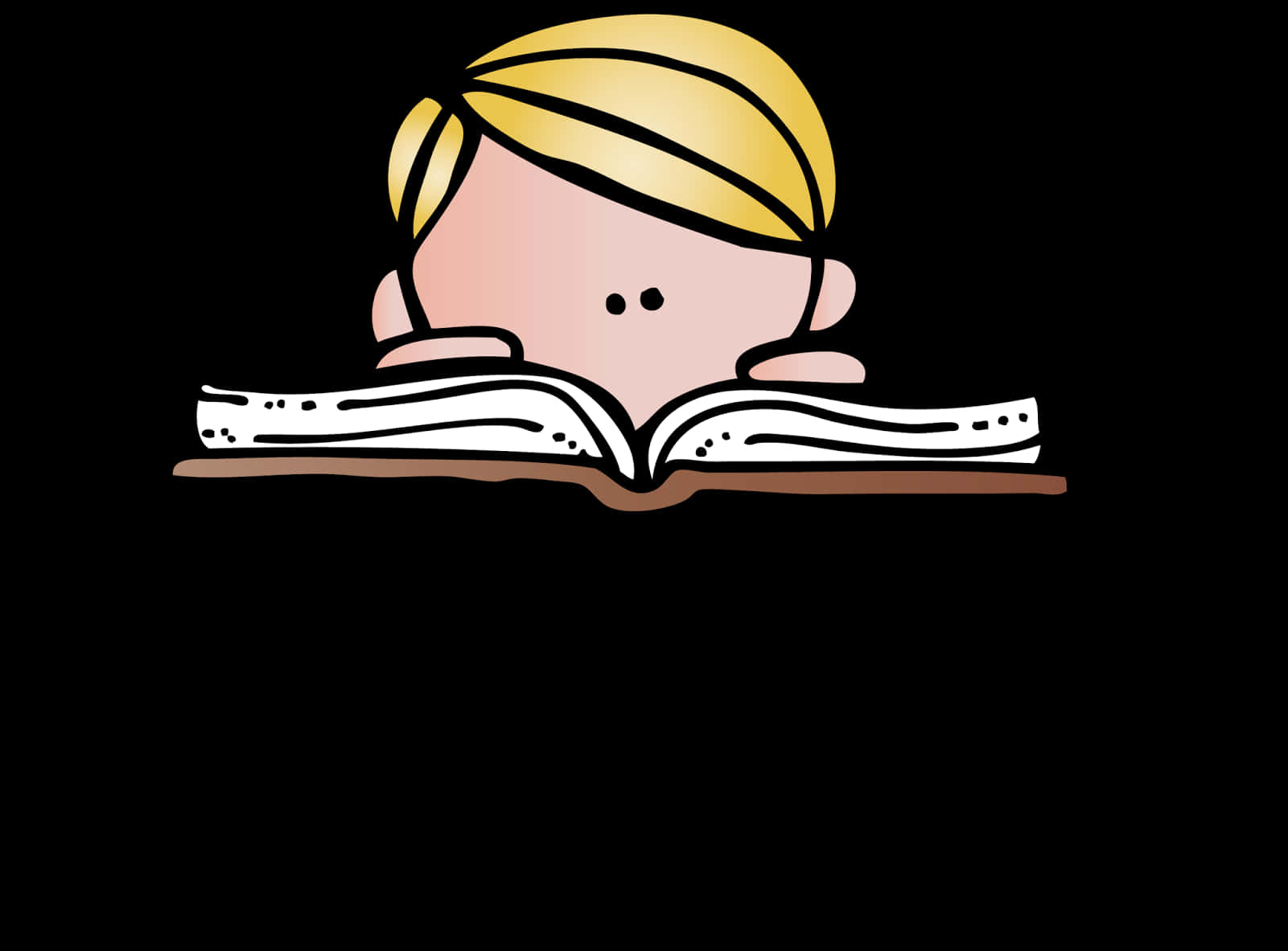 Child Reading Bible Cartoon PNG Image