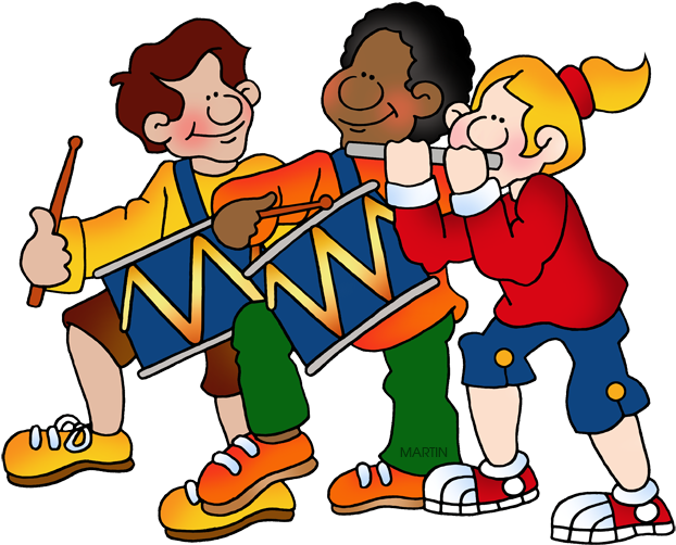 Children Marching Band Cartoon PNG Image