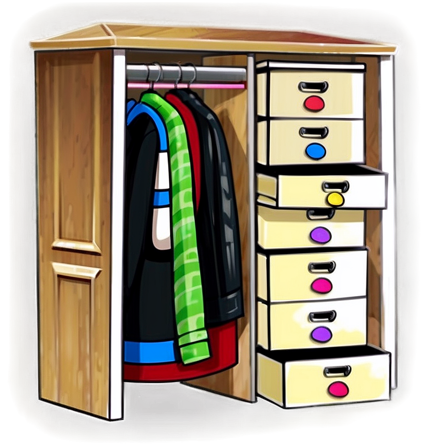 Children's Wardrobe Cartoon Png 06282024 PNG Image