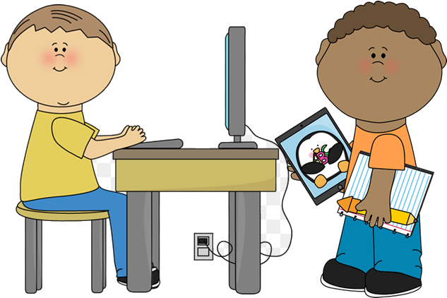 Children Using Technology PNG Image