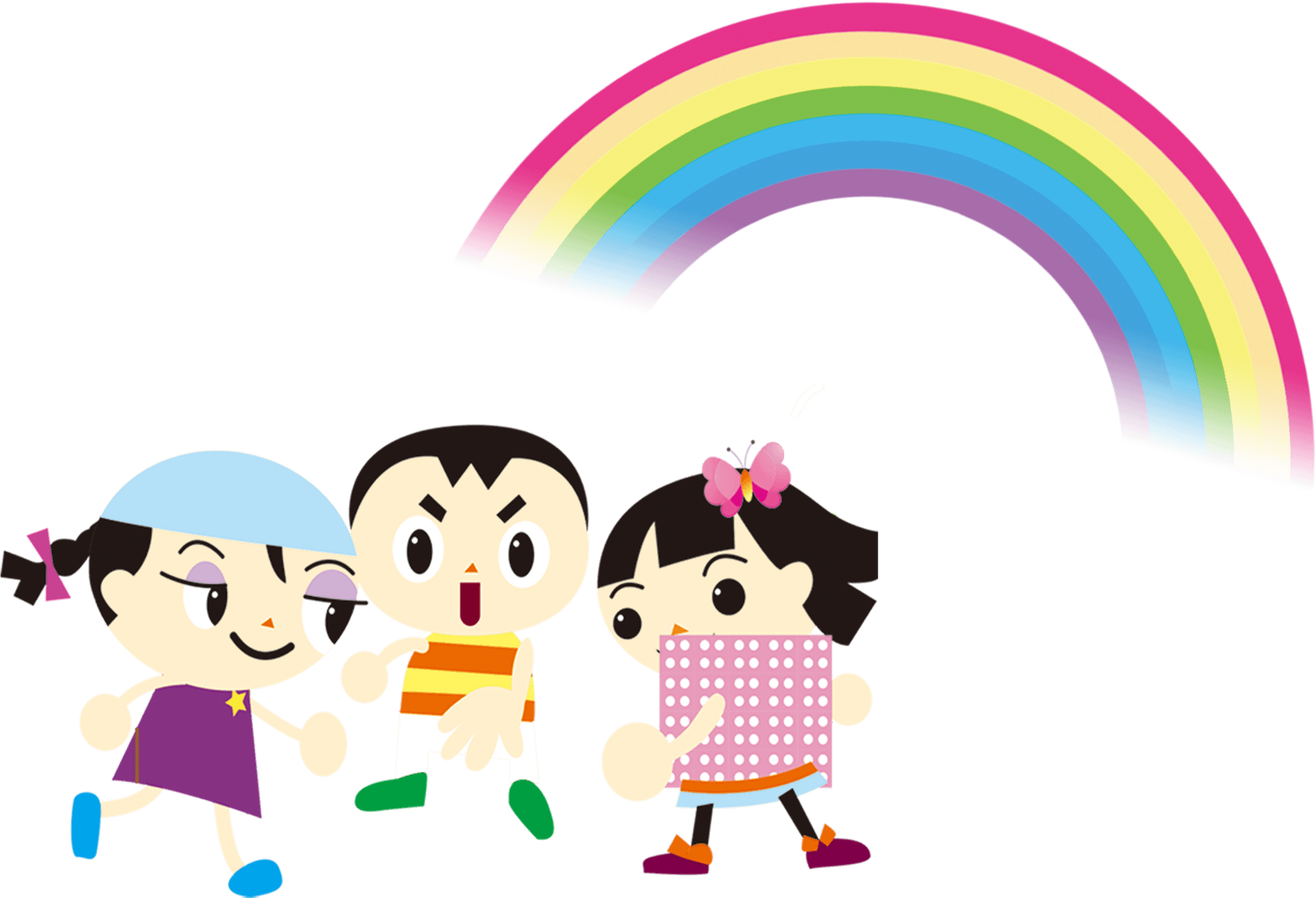 Childrens Day Celebration Cartoon Kids Rainbow PNG Image