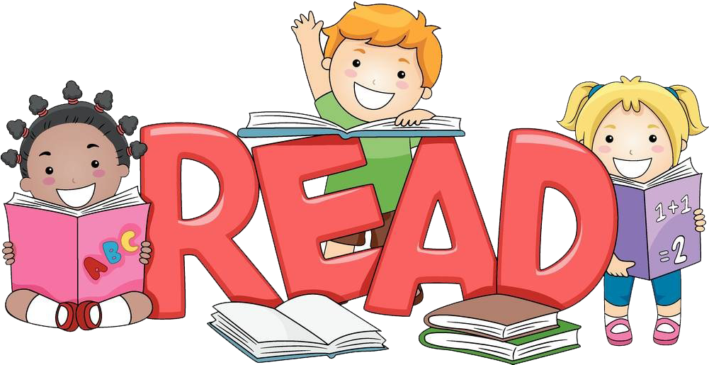 Childrens Reading Fun Cartoon PNG Image