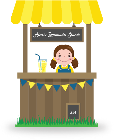 Childs Lemonade Stand Illustration PNG Image