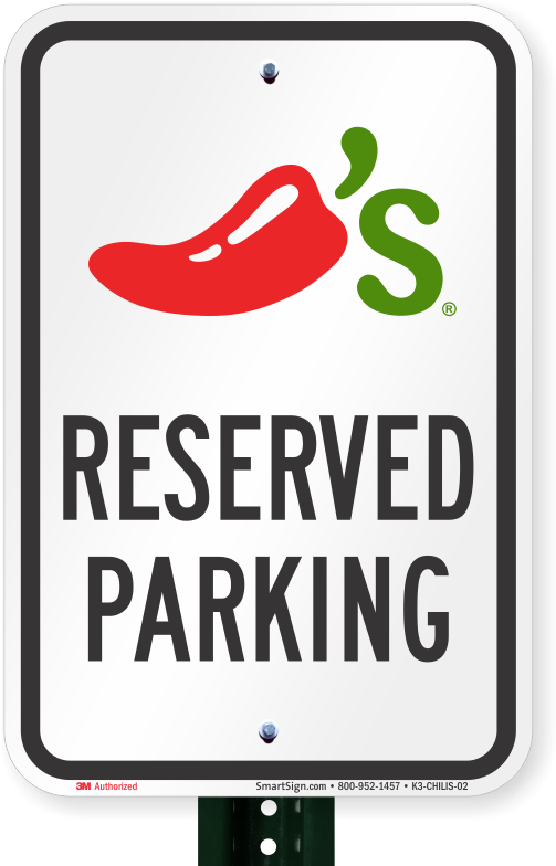 Chilis Reserved Parking Sign PNG Image