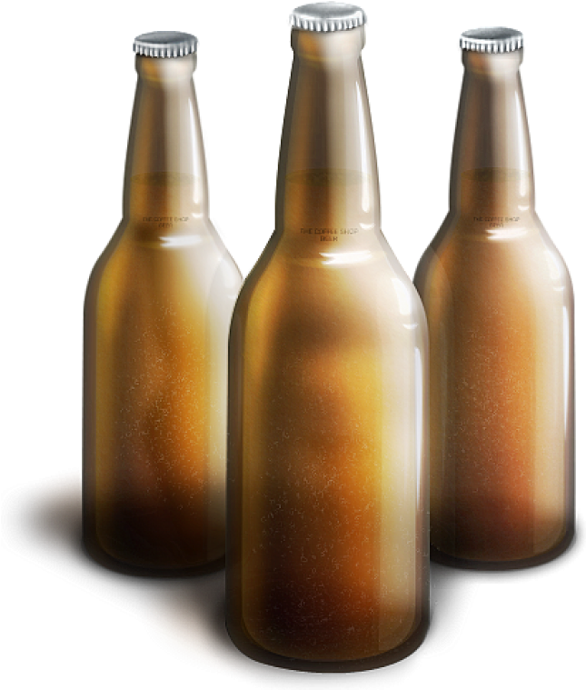 Chilled Beer Bottles Condensation PNG Image