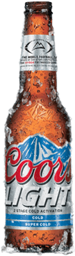 Chilled Coors Light Beer Bottle PNG Image