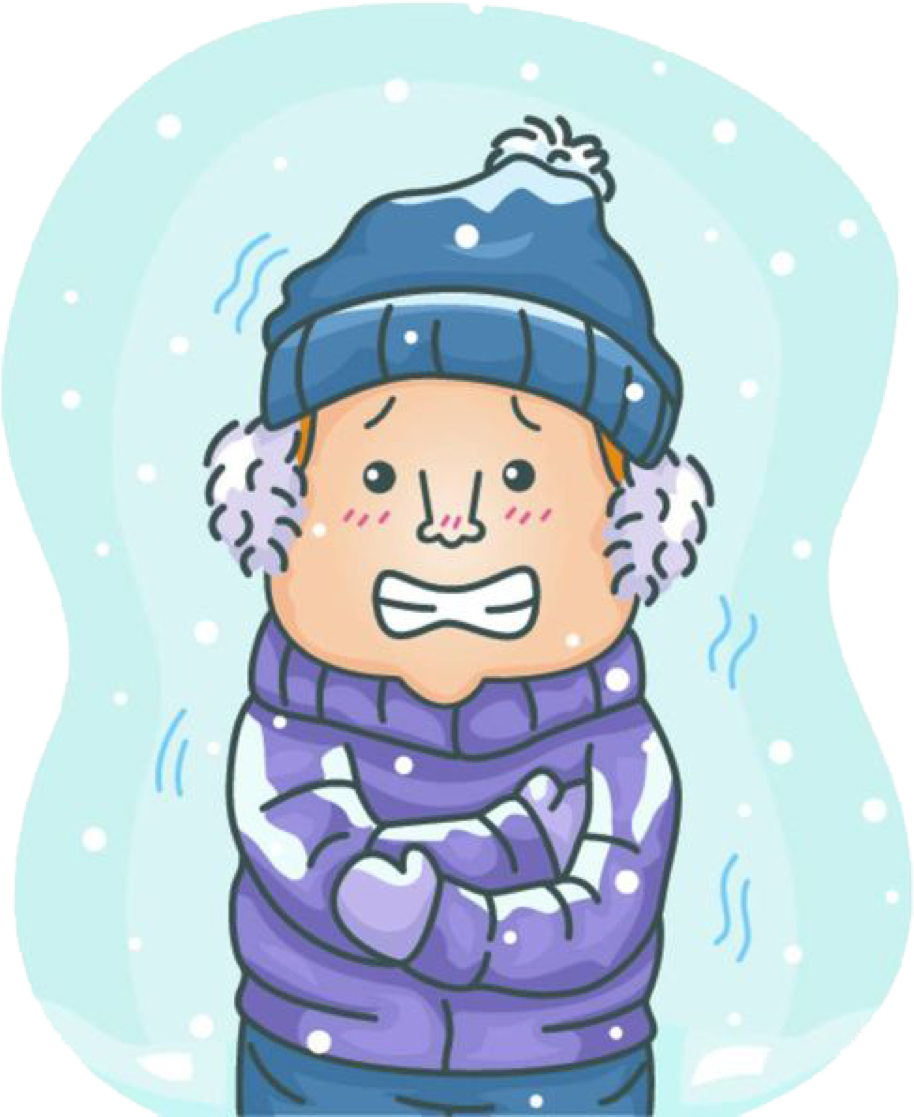 Chilly Winter Cartoon Character PNG Image