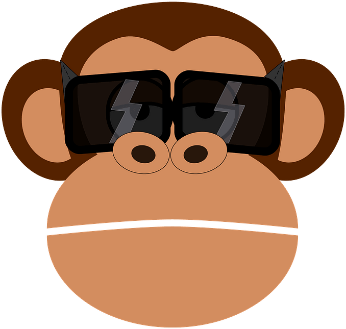 Chimpanzee Cartoonwith Sunglasses PNG Image