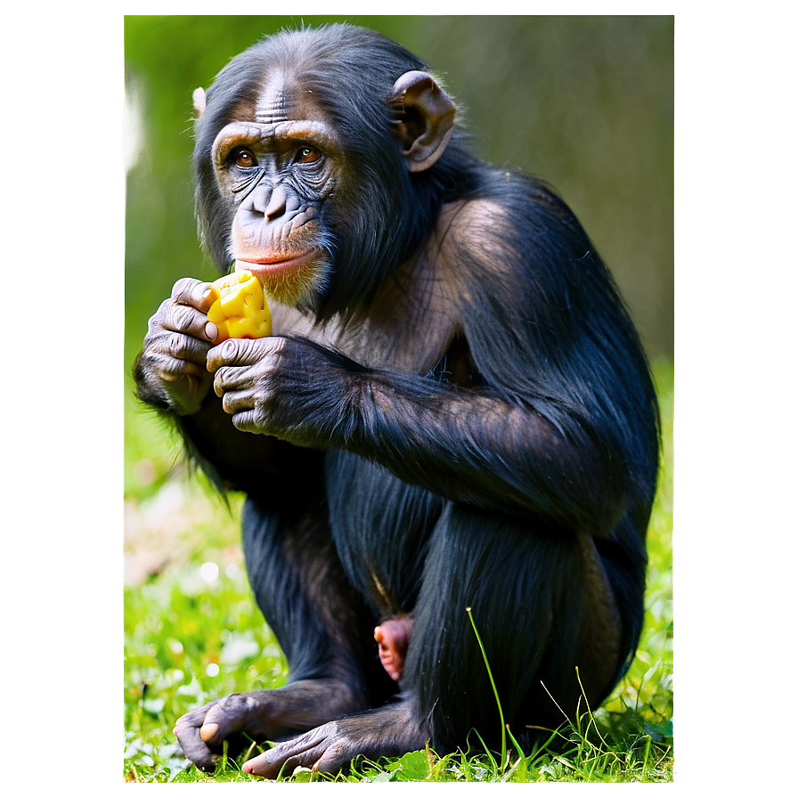 Chimpanzee Enjoying A Meal Png 50 PNG Image