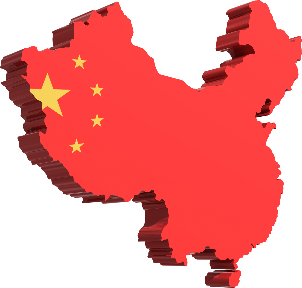 China Map Flag3 D Render PNG Image