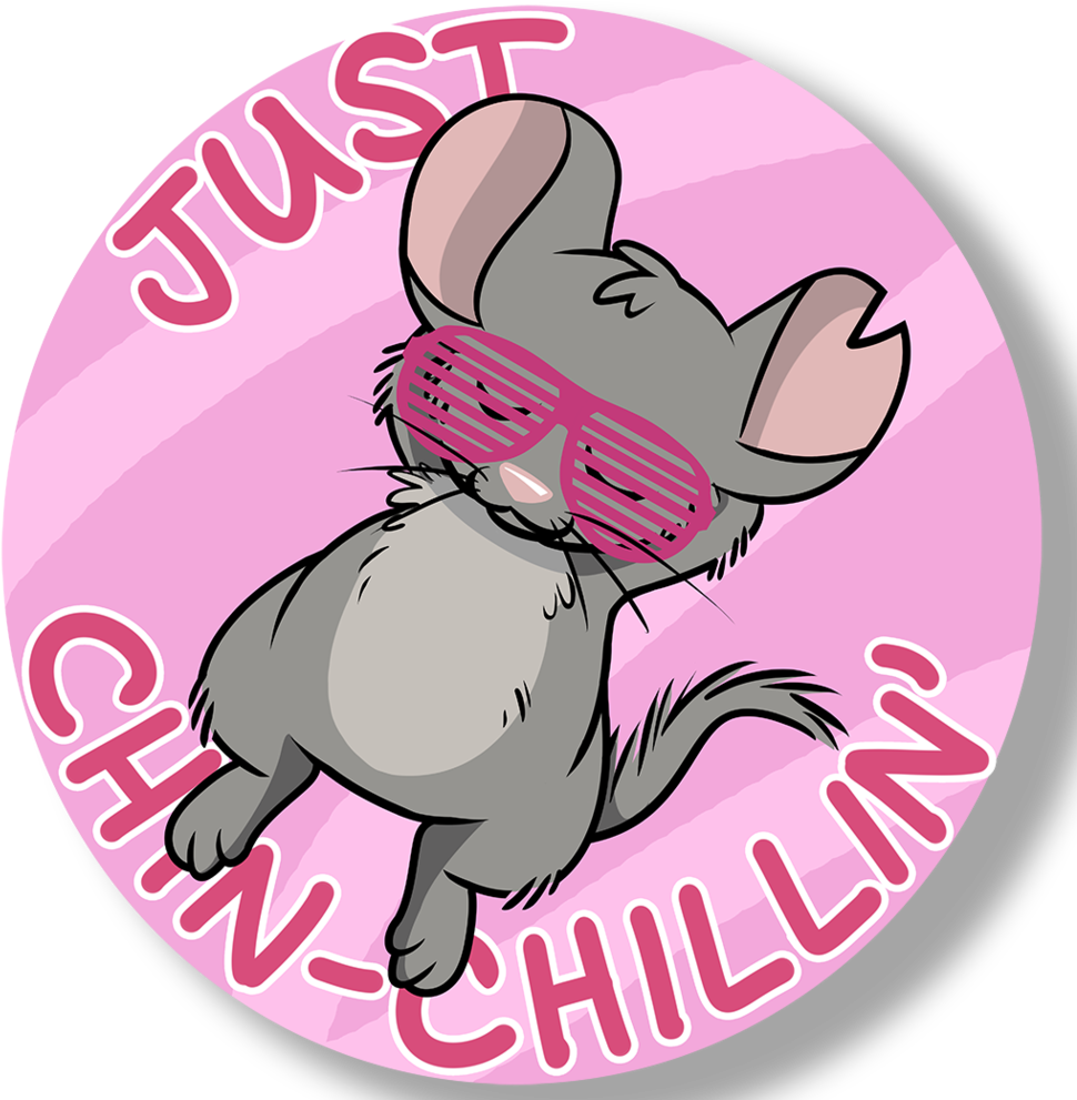 Chinchilla Just Chillin Sticker PNG Image