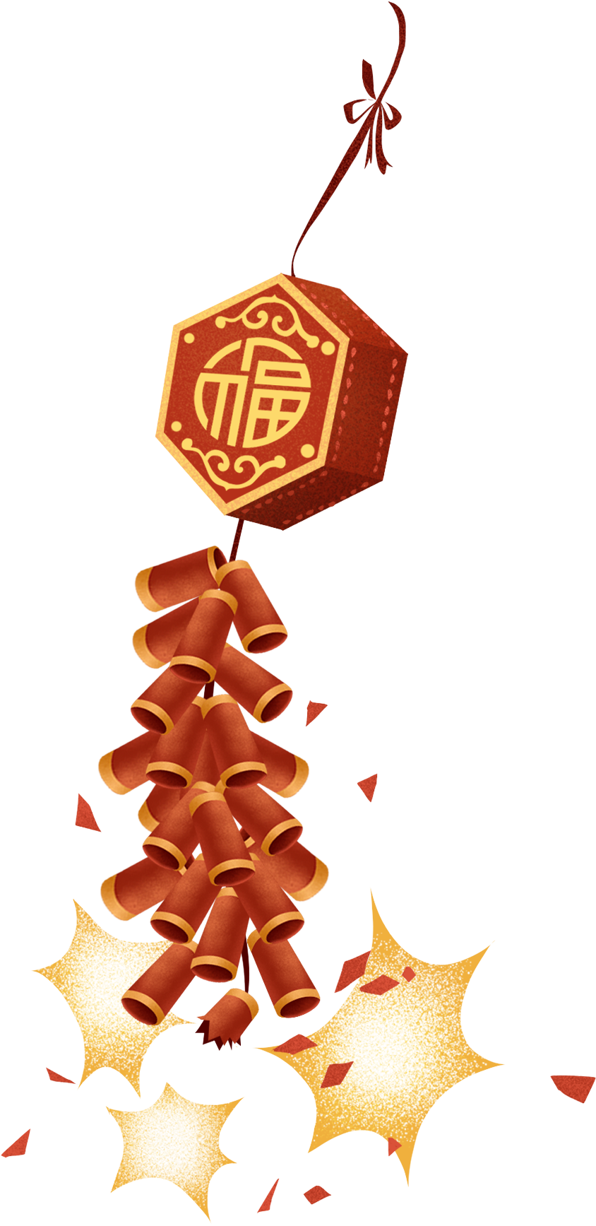 Chinese Firecracker Illustration PNG Image