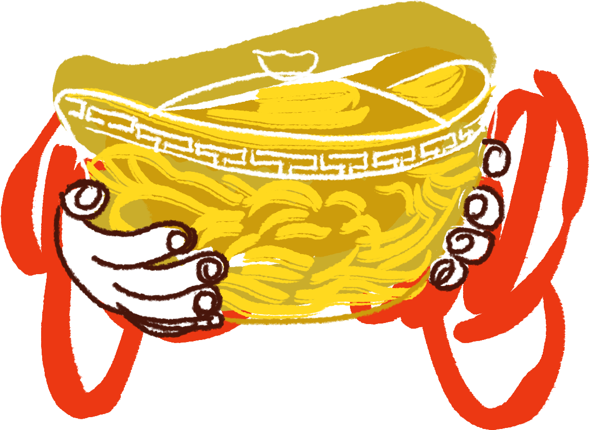 Chinese New Year Noodles Sketch PNG Image