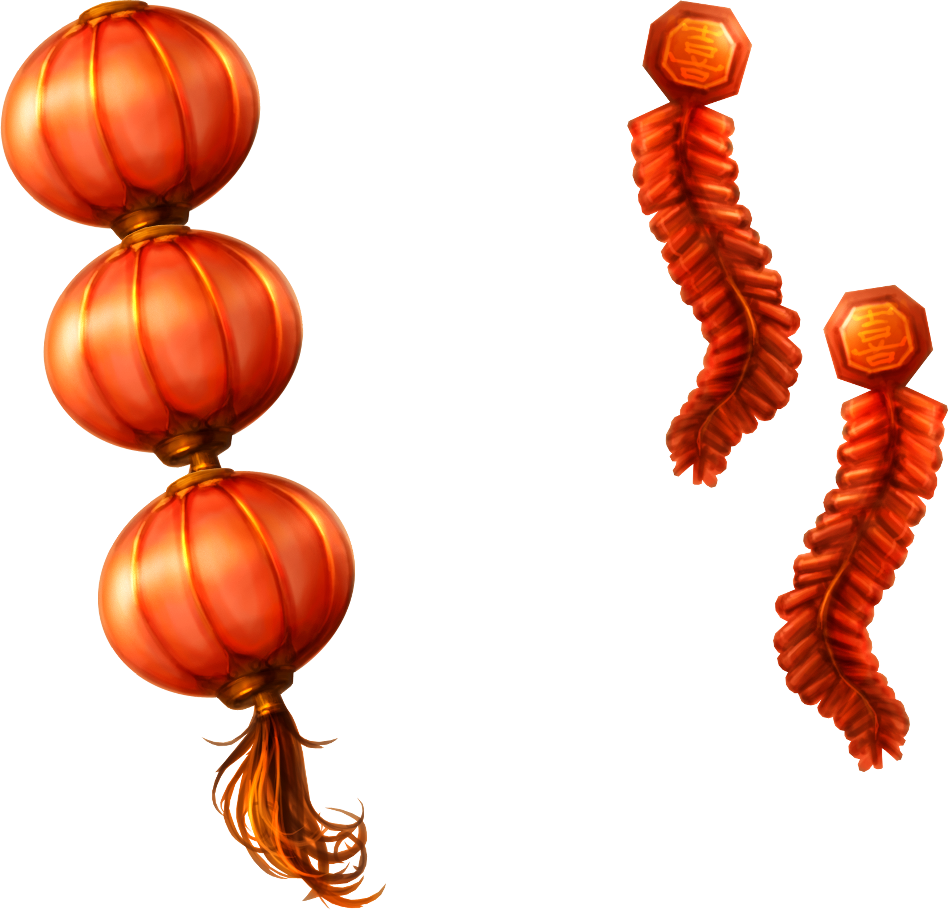 Chinese New Year Red Lanterns PNG Image