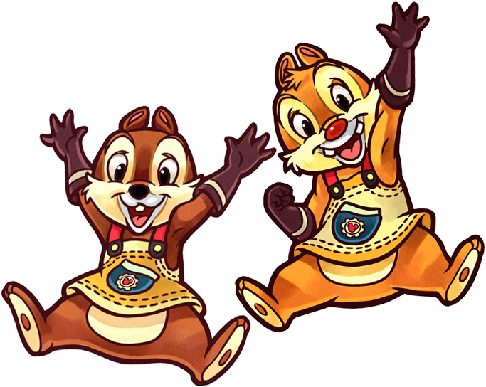 Chipand Dale Jumping Happiness PNG Image