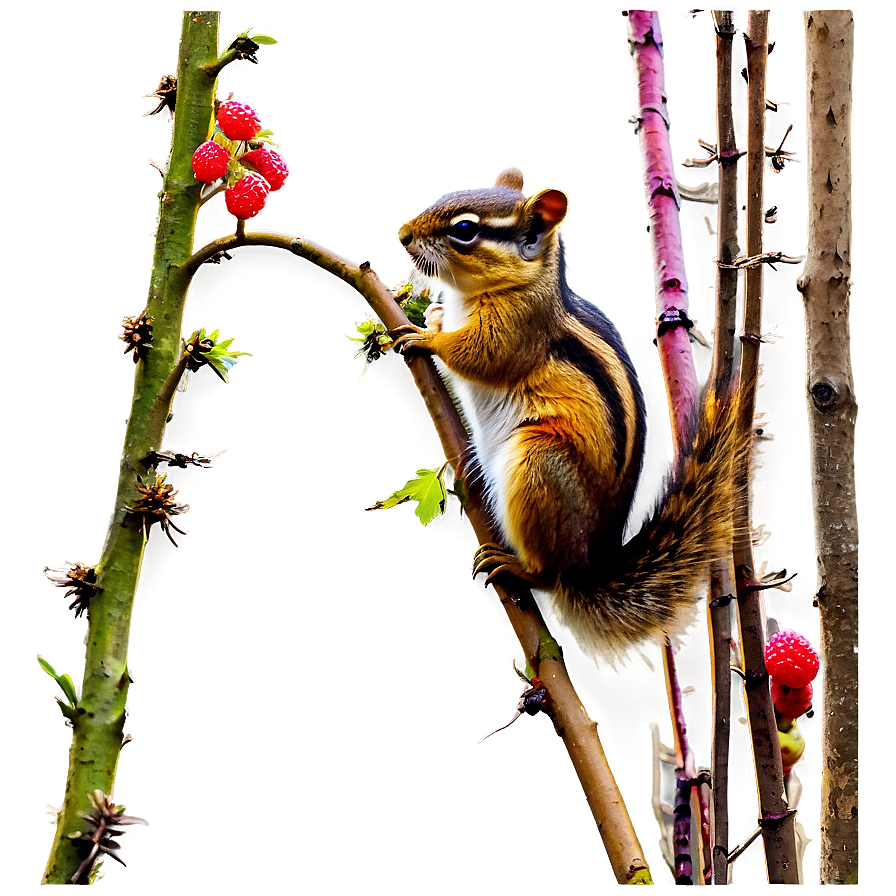 Chipmunk With Berries Png 06242024 PNG Image