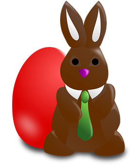 Chocolate Bunnyand Easter Egg PNG Image