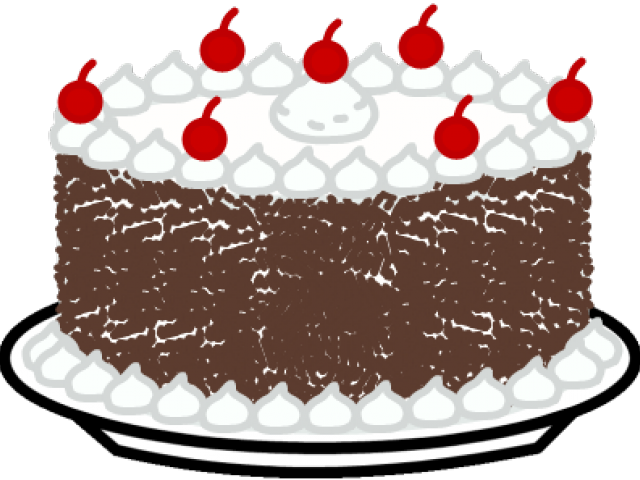 Chocolate Cake With Cherries Logo PNG Image