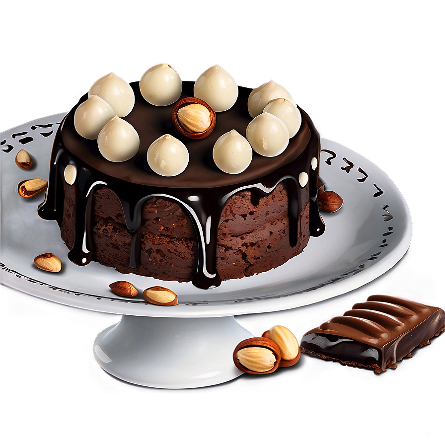 Chocolate Cake With Hazelnuts Png Cxg42 PNG Image