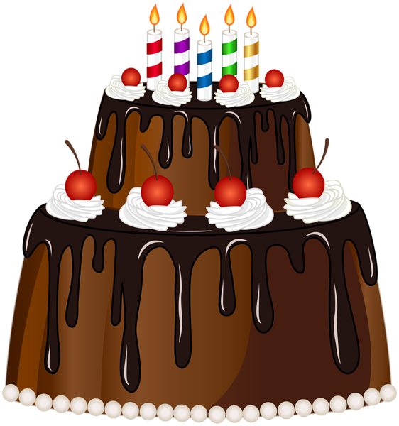 Chocolate Cakewith Candlesand Cherries PNG Image