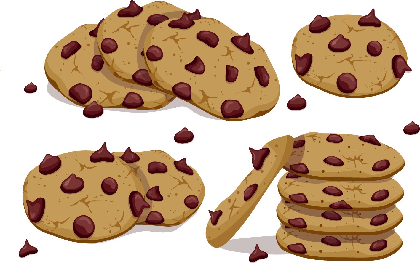 Chocolate Chip Cookies Illustration PNG Image