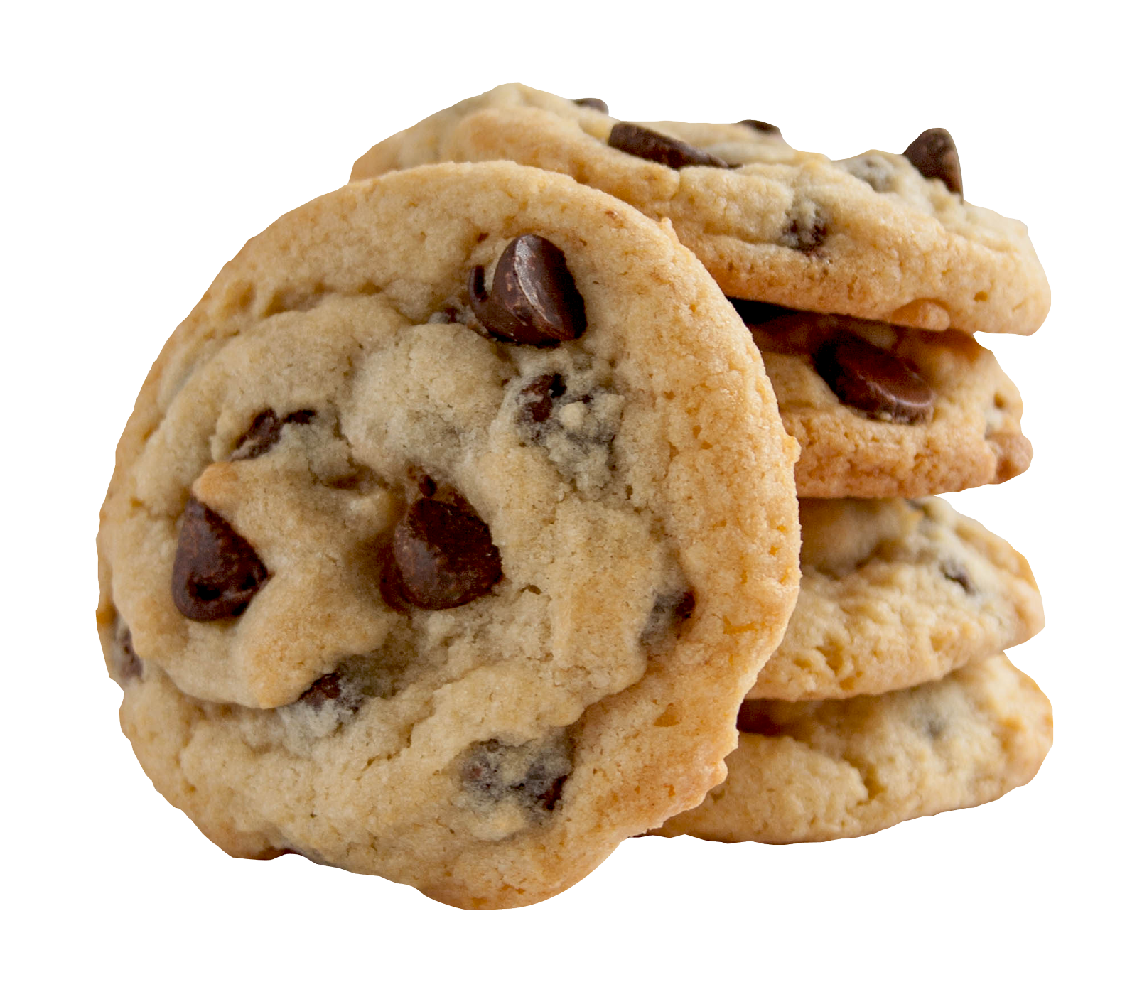 Chocolate Chip Cookies Stacked PNG Image