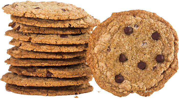 Chocolate Chip Cookies Stacked PNG Image