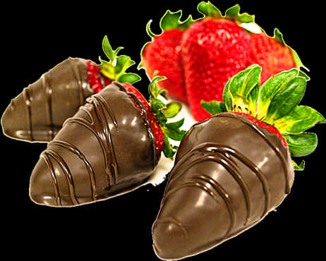 Chocolate Covered Strawberries Delicious Treat PNG Image