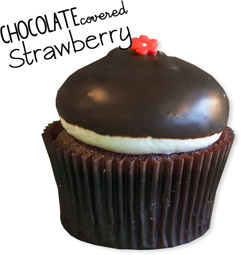 Chocolate Covered Strawberry Cupcake Dessert PNG Image