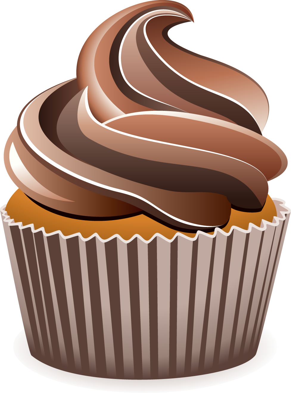 Chocolate Cupcake Illustration PNG Image