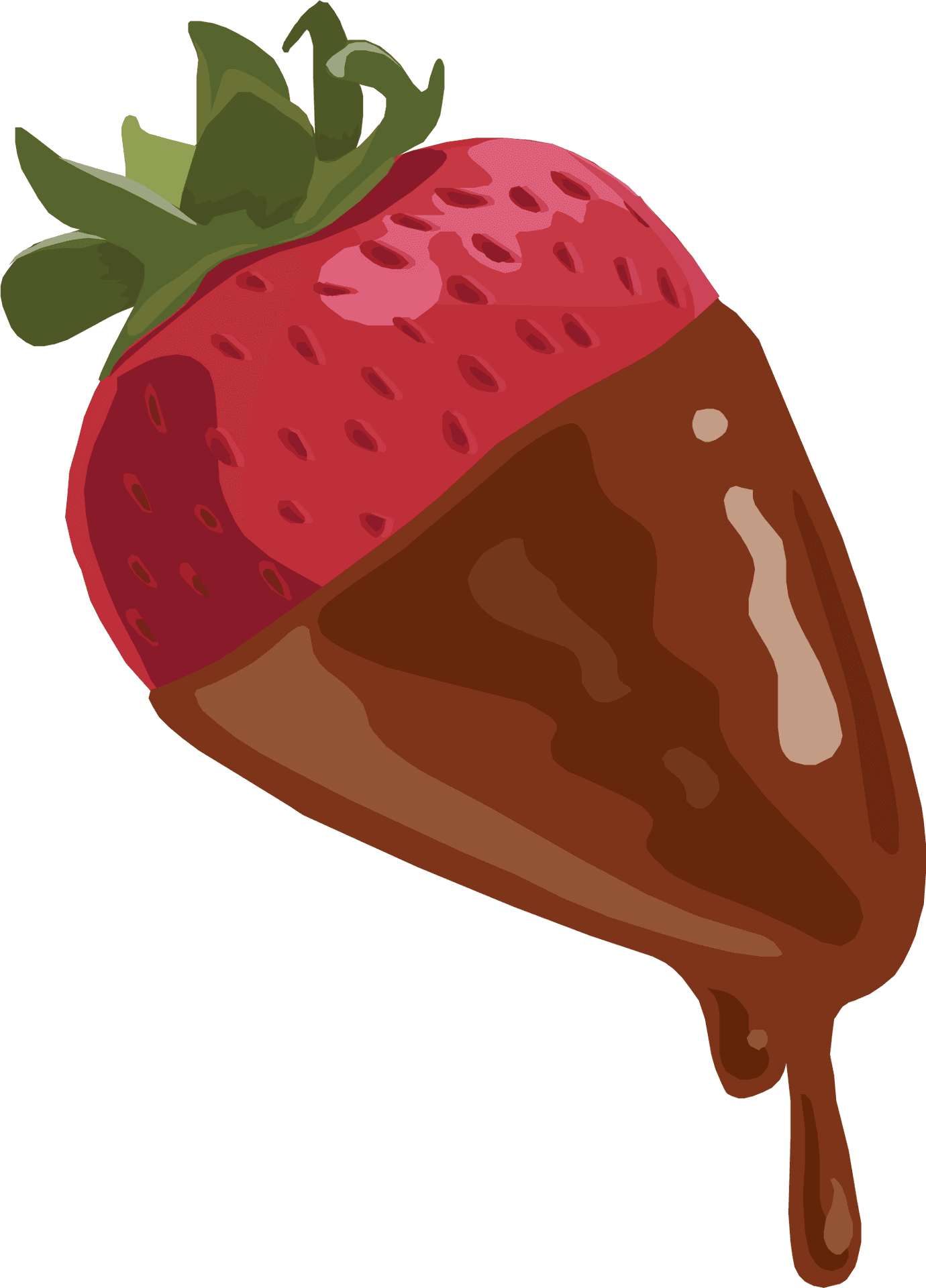 Chocolate Dipped Strawberry Illustration PNG Image