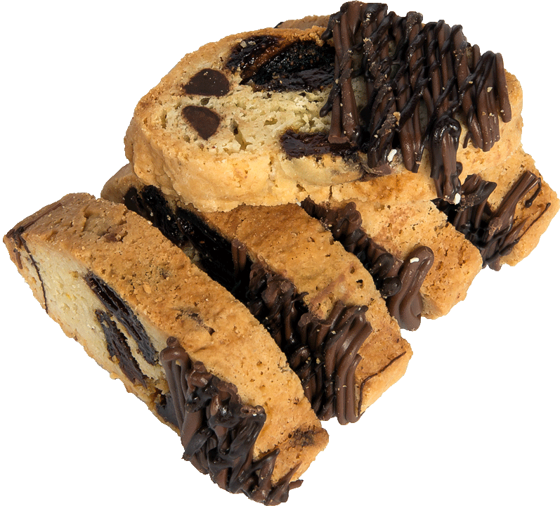 Chocolate Drizzled Biscotti Cookies PNG Image