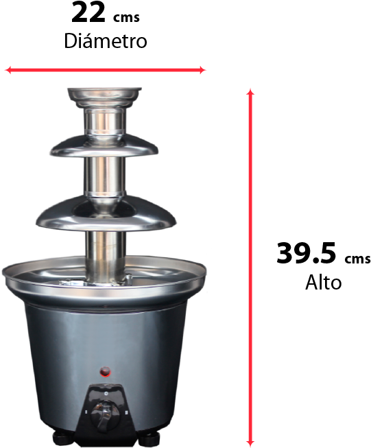 Chocolate Fountain Dimensions.png PNG Image