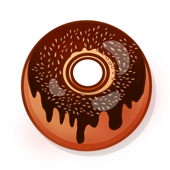 Chocolate Glazed Donut Illustration PNG Image