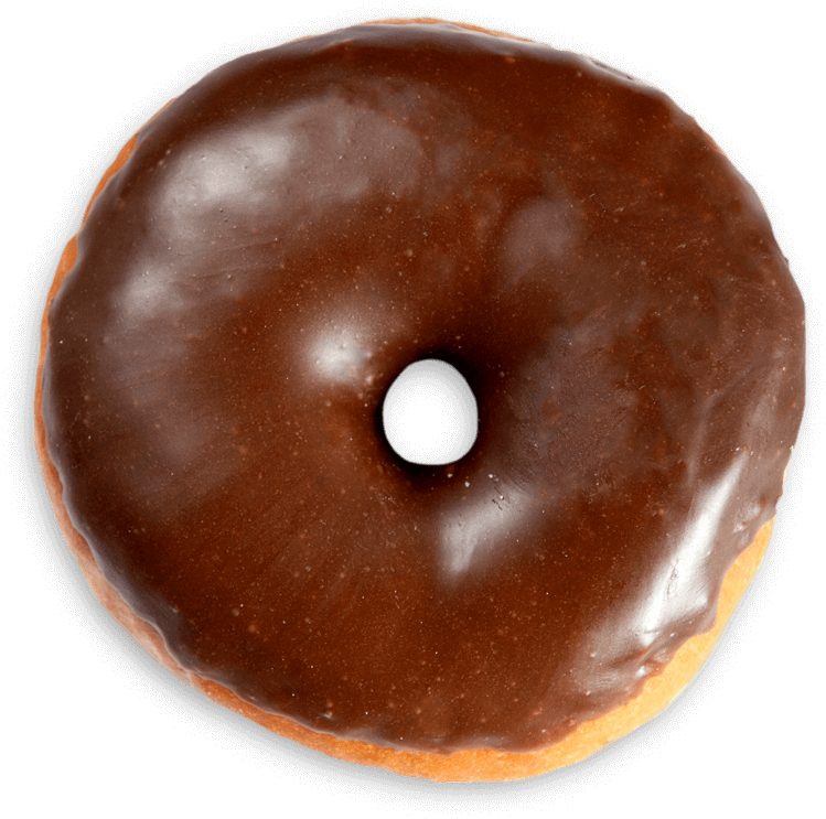 Chocolate Glazed Doughnut Top View.png PNG Image