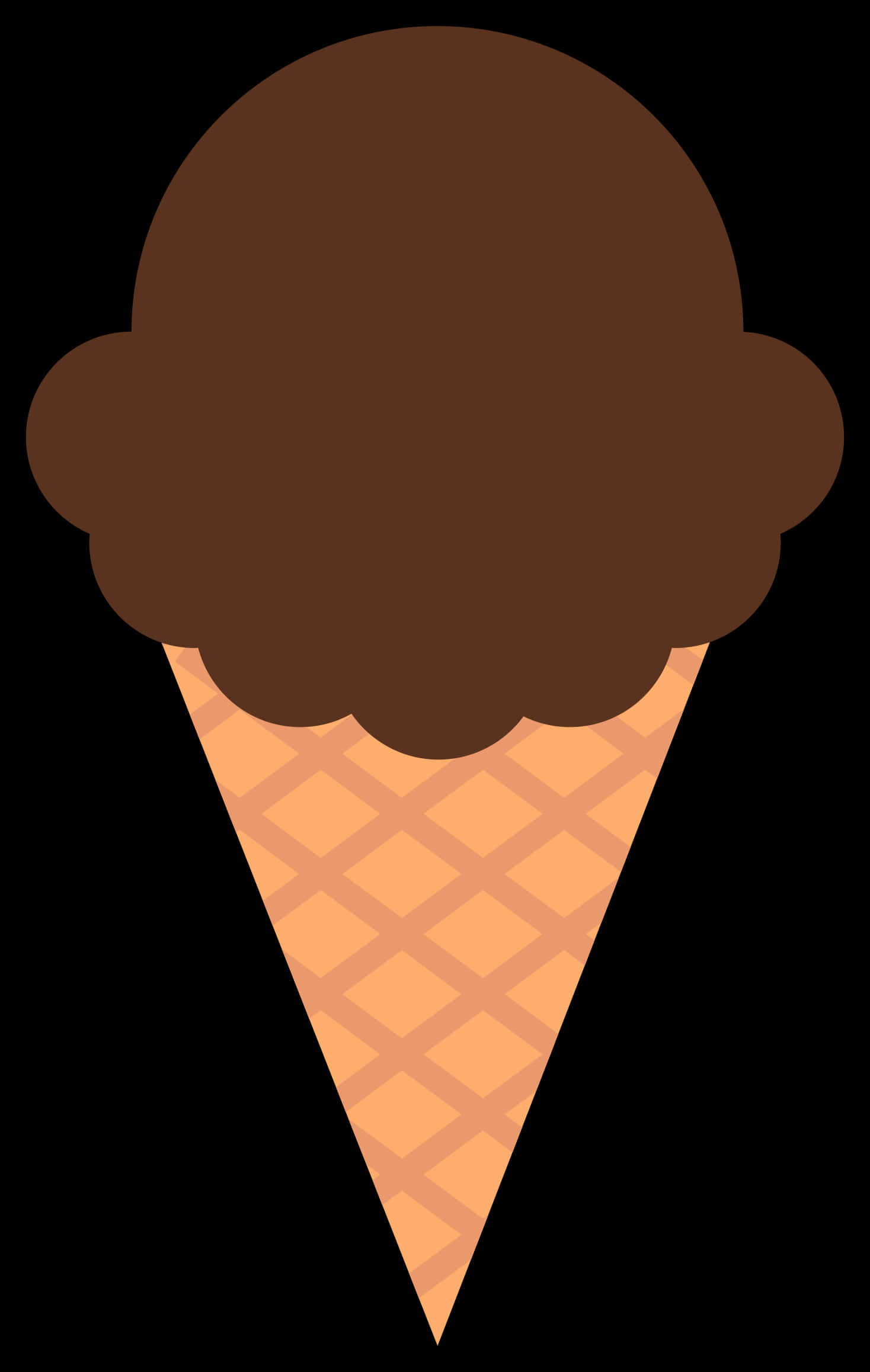 Chocolate Ice Cream Cone Clipart PNG Image