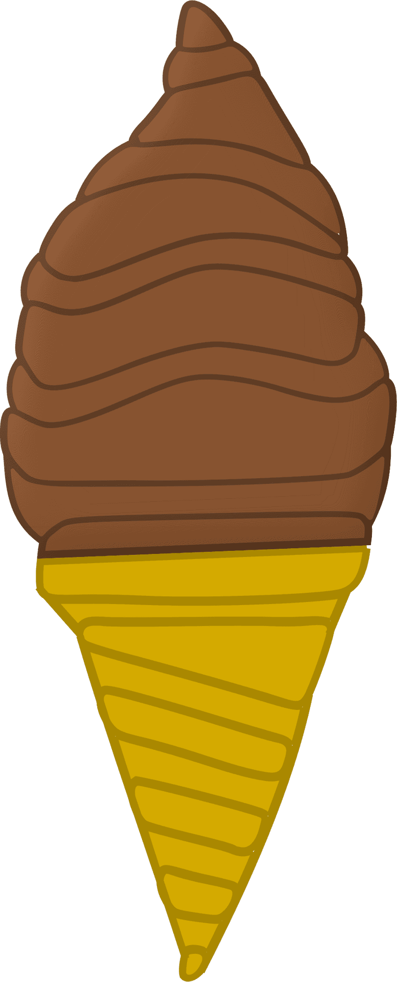 Chocolate Ice Cream Cone Illustration PNG Image