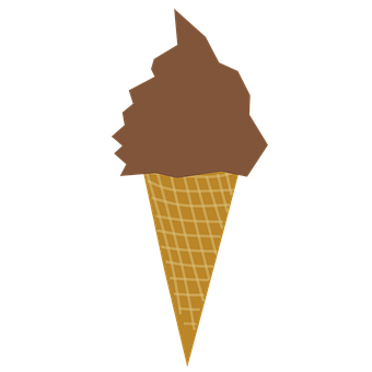 Chocolate Ice Cream Cone Summer Treat PNG Image