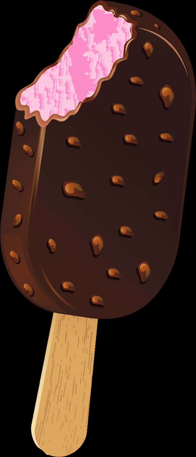 Chocolate Nut Ice Cream Bar Clipart PNG Image