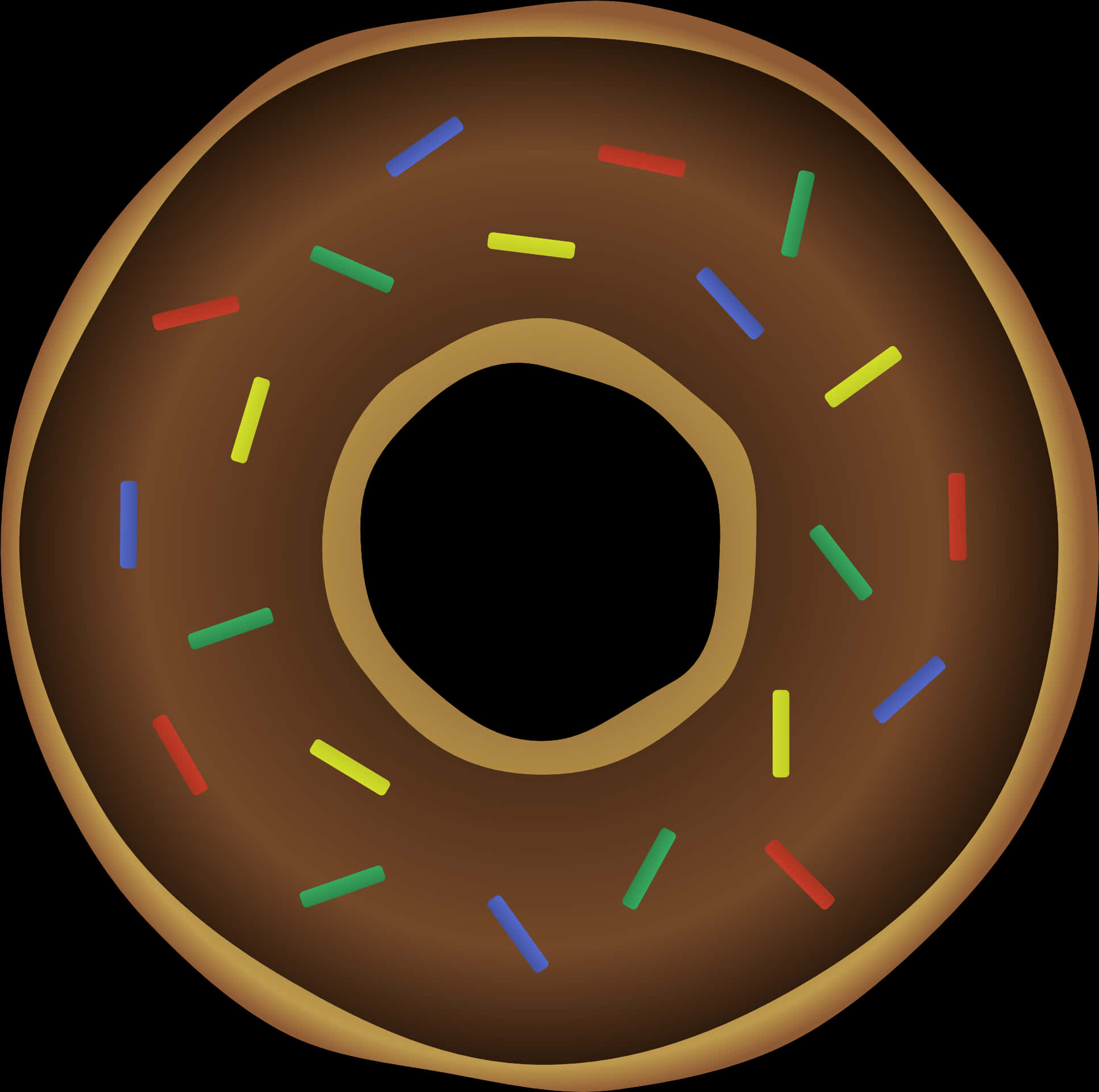 Chocolate Sprinkled Donut Illustration PNG Image