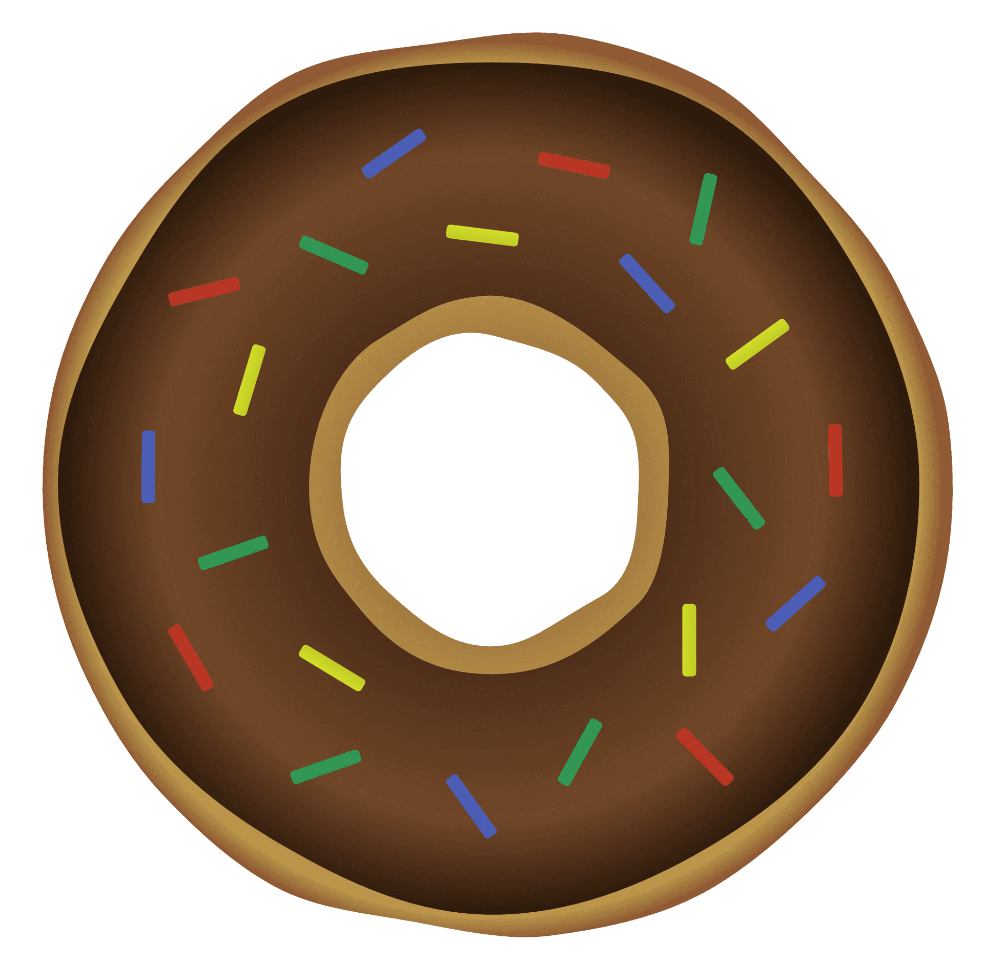 Chocolate Sprinkled Donut Illustration PNG Image