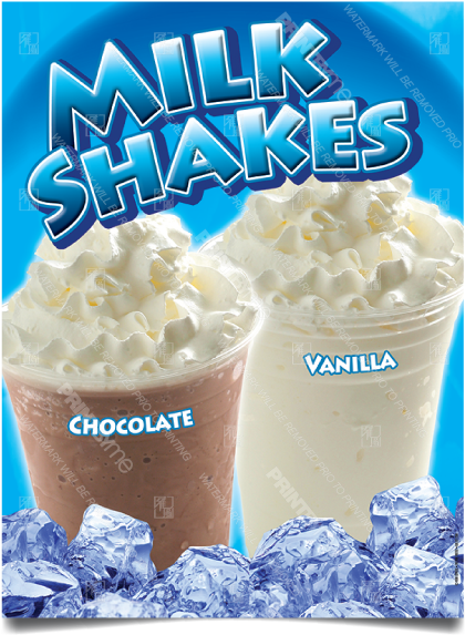 Chocolate Vanilla Milkshakes Ice Cold Advertisement PNG Image