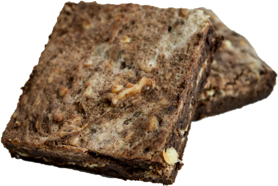 Chocolate Walnut Brownies Closeup PNG Image